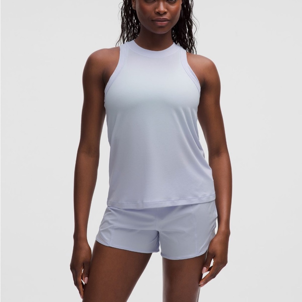 lululemon athletica jersey tank serene blue sz 4